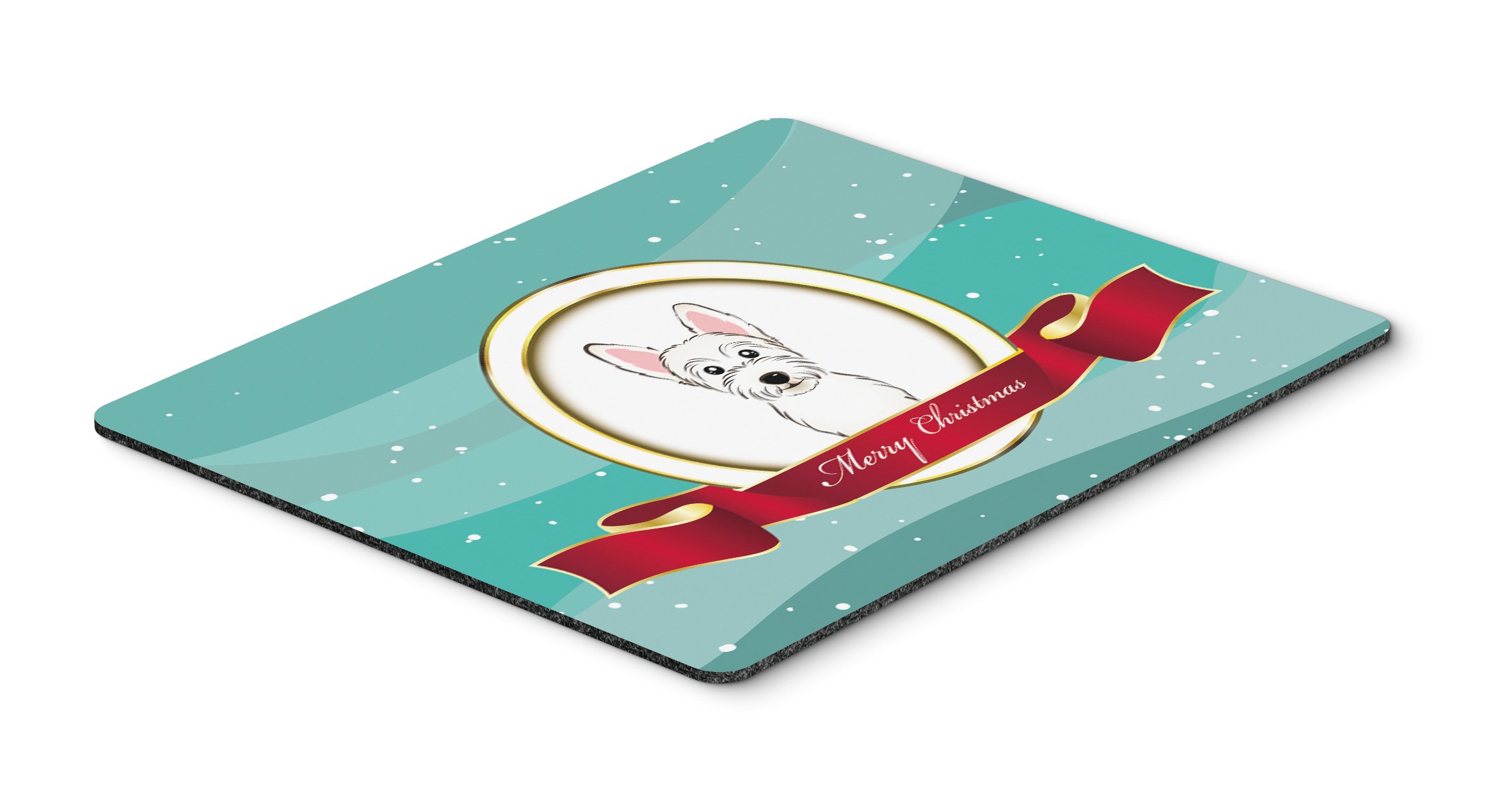 Caroline's Treasures BB1536MP Westie Merry Christmas Mouse Pad - Large Washable Non-Slip Desk Mat for Home Office, Gaming & Computer Use | Perfect Holiday Gift & Decorative Hot Pad/Trivet for Christmas Decor