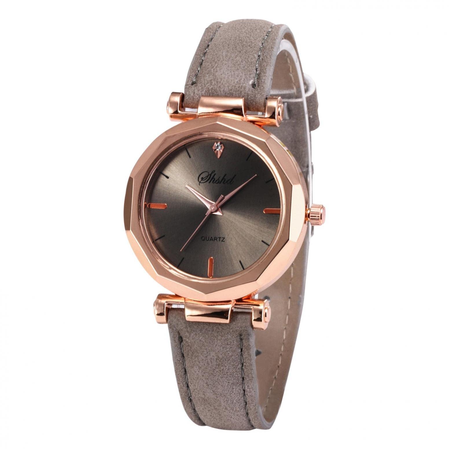Elegant YuShuze Women's Watches - Casual Quartz Analog Watch with Rhinestone Round Dial & Roman Leather Strap | Perfect for Office, Party & Everyday Wear
