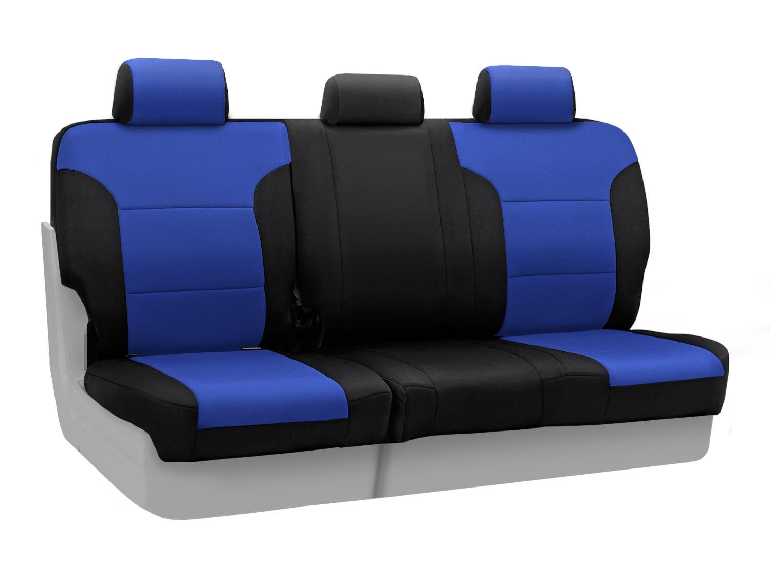 Custom Fit Coverking Rear 60/40 Bench Seat Cover for Toyota RAV4 - Neosupreme Fabric (Blue with Black Sides) | Waterproof & Durable Car Seat Protector | Perfect for Pets, Kids & Outdoor Adventures