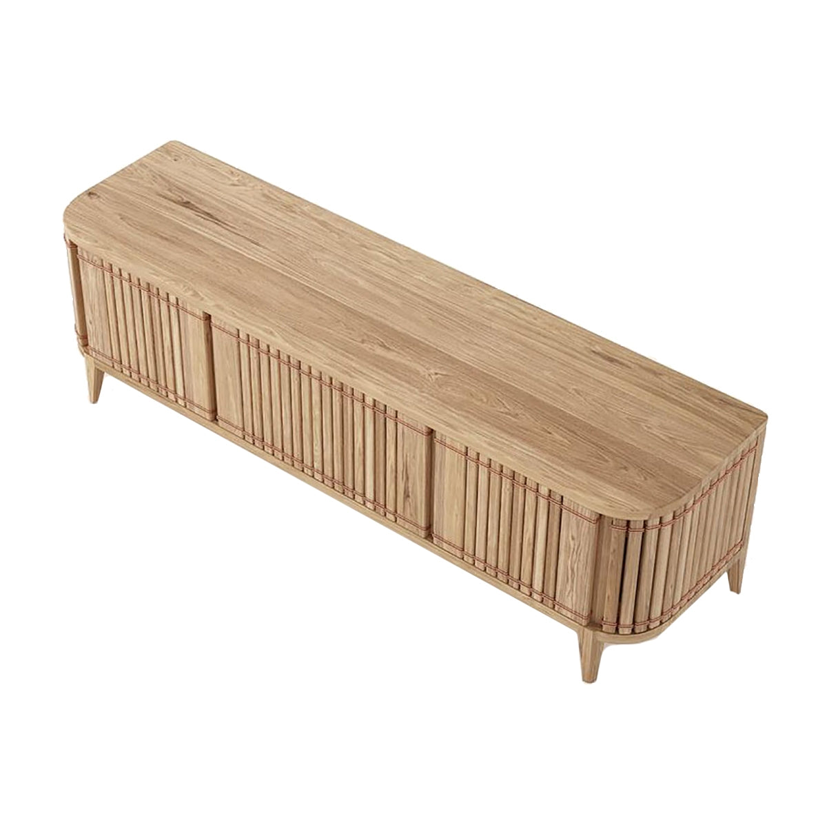 Modern Koppar Wooden Media Cabinet with 3 Doors - Stylish TV Stand for Living Room, Bedroom & Home Theater Storage
