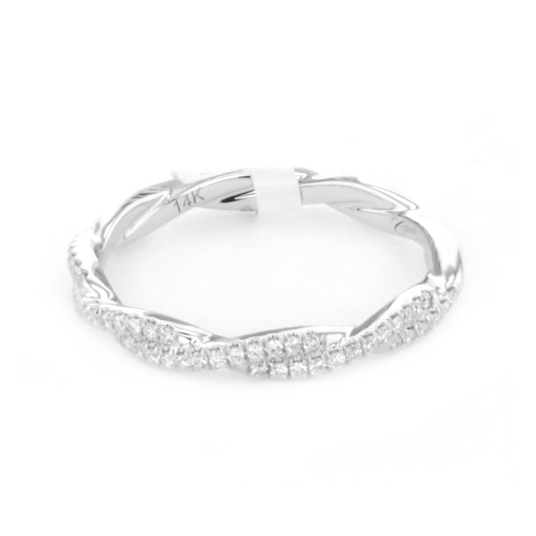 0.18 Carat Diamond Twisted Wedding Band - Elegant Stackable Ring for Women, Perfect for Anniversary, Engagement, and Everyday Wear