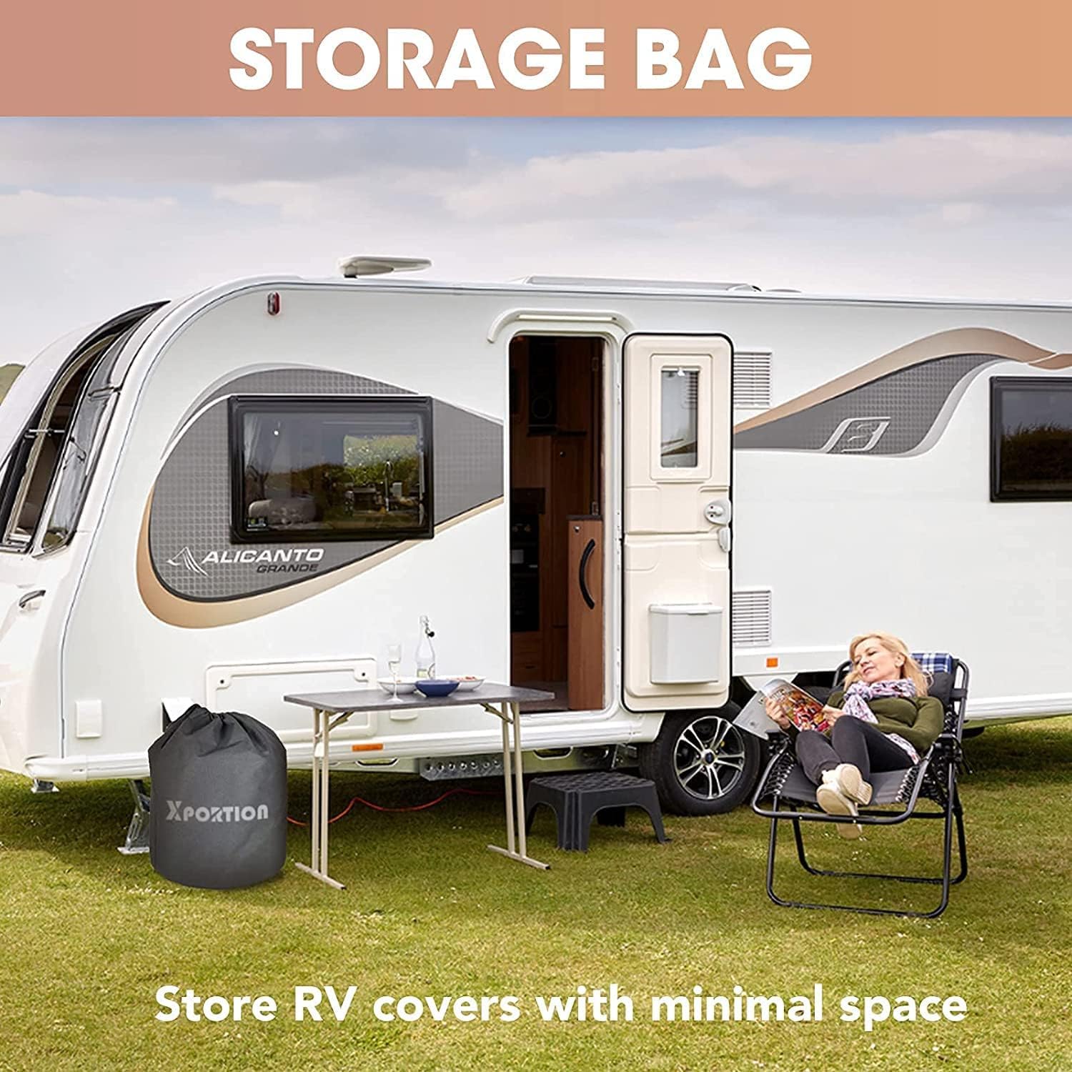 16ft to 36ft RV Cover - Waterproof & UV Resistant Travel Trailer Cover for 16-18ft Campers | Heavy Duty Camper Cover with Gutter Jack | Perfect for Outdoor Storage & Winter Protection