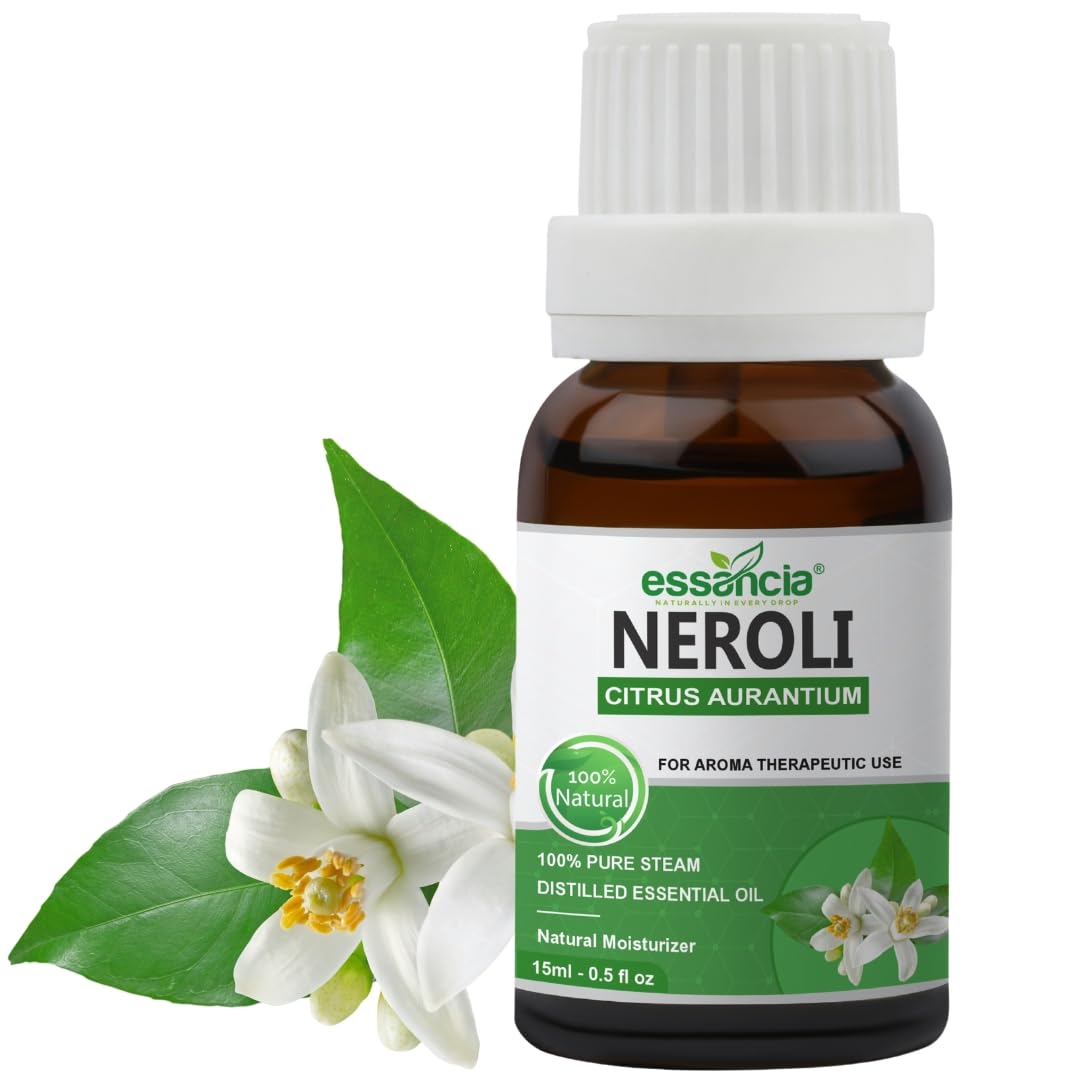 Pure Neroli Essential Oil 100% Natural Undiluted for Relaxation & Skin Care - Therapeutic Grade Aromatherapy Oil (15ml) - Perfect for Massage, Diffuser & DIY Beauty Products