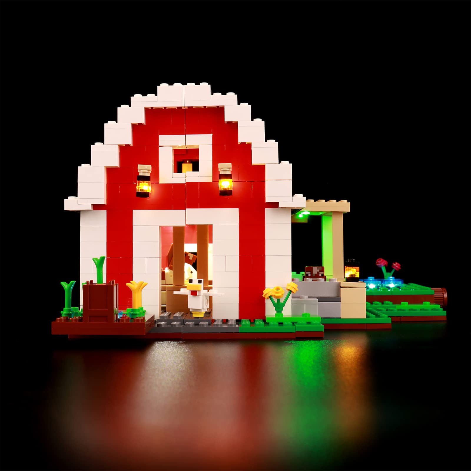 BrickBling LED Light Kit for Lego Minecraft The Red Barn 21187 - DIY Lighting Set for Lego Buildings | Enhance Your Minecraft Barn Display & Nighttime Play
