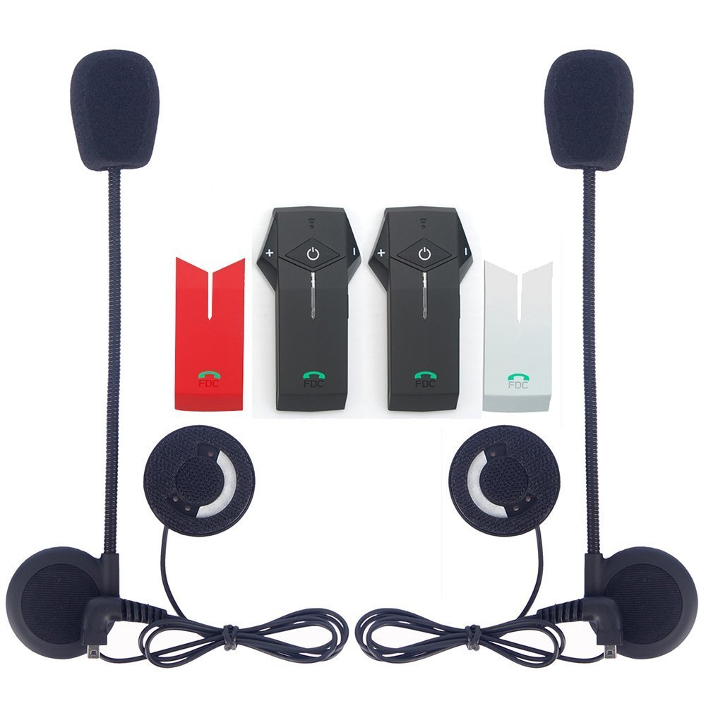 EuroFone Colo-RC Motorcycle Helmet Intercom - 1000M Range IP65 Waterproof Bluetooth Communication System with DSP & CVC Noise Cancellation, FM Radio - 2 Pack for Group Riding and Adventure Tours
