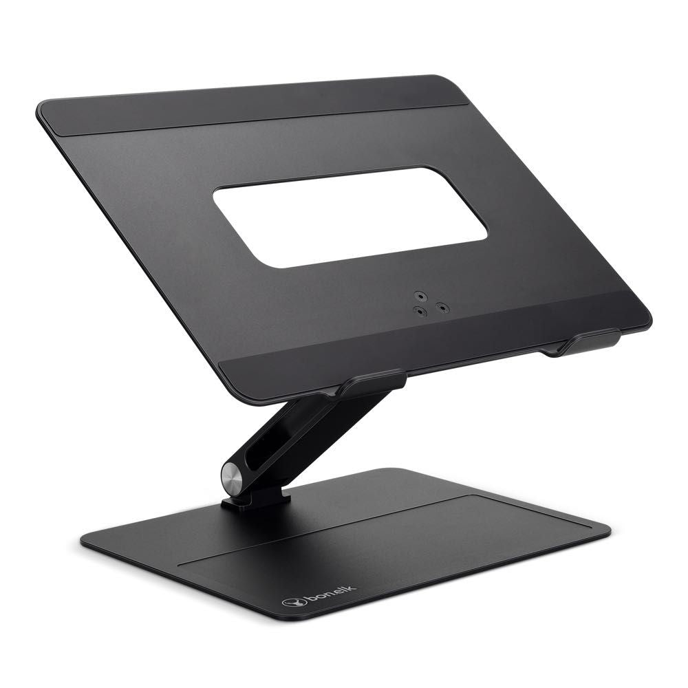 Bonelk Adjustable Laptop Stand for Desk - Ergonomic Aluminum Computer Riser with Ventilation for MacBook, iPad, Notebook - Perfect for Home Office, Work from Home & Coffee Shop Use
