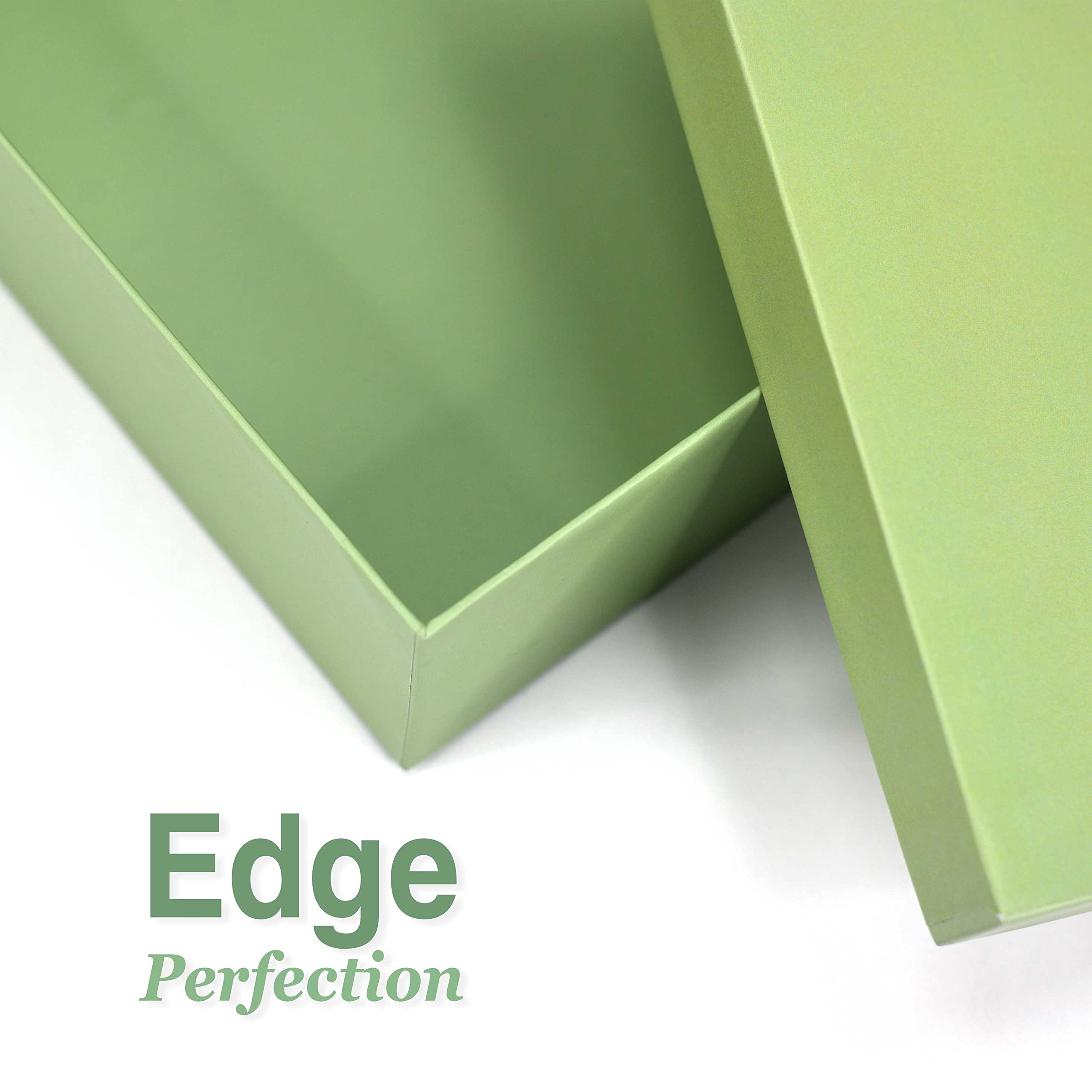 Premium Rigid Gift Boxes for Packaging - 26x26x8cm Medium Empty Cardboard Hamper Box (1 Pack, Solid Green) - Perfect for Wedding Favors, Birthday Gifts & Corporate Packaging