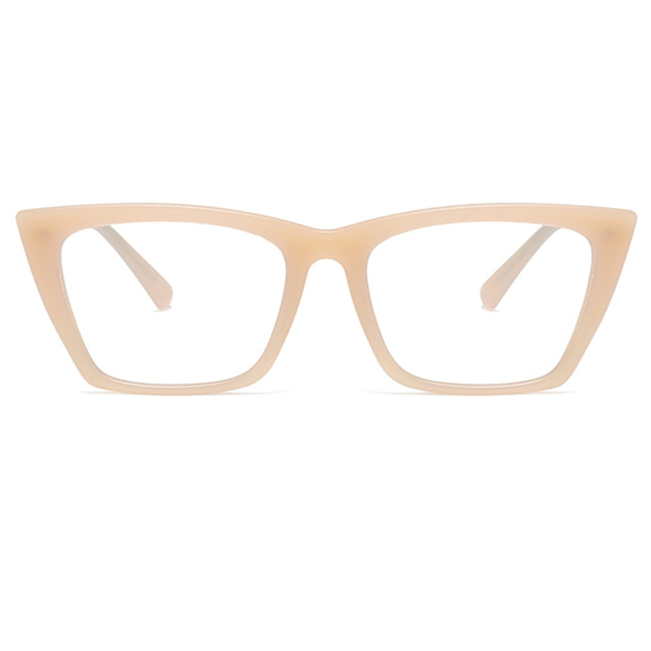 Blue Light Blocking Reading Glasses for Men & Women - Oversized Cat Eye Frame Computer Glasses with UV Protection - Perfect for Office Work, Screen Time & Night Reading