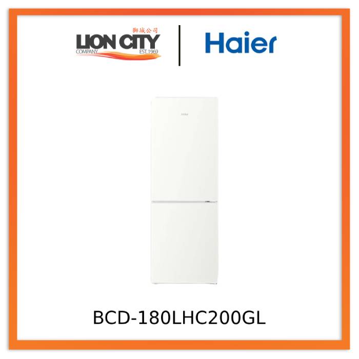 Haier BCD-180LHC200GL 180L 2-Door White Mini Refrigerator - Compact Freezer for Dorm, Office, Apartment & Small Spaces