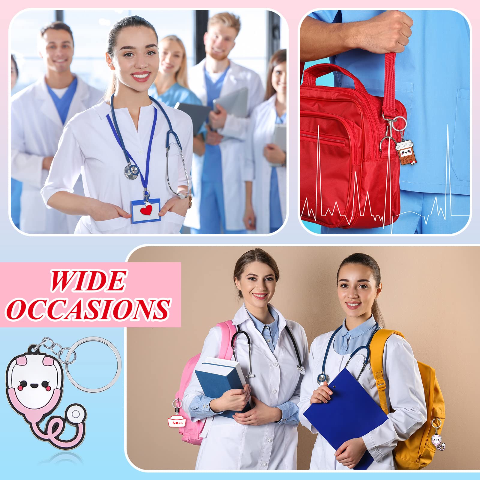 Henoyso 36 Pcs Nurse Keychain Set - Perfect Nurses Week Appreciation Gifts for Women & Men - Thank You Medical Graduation & Coworker Gifts - Ideal for Healthcare Professionals, Hospitals & Nursing Schools