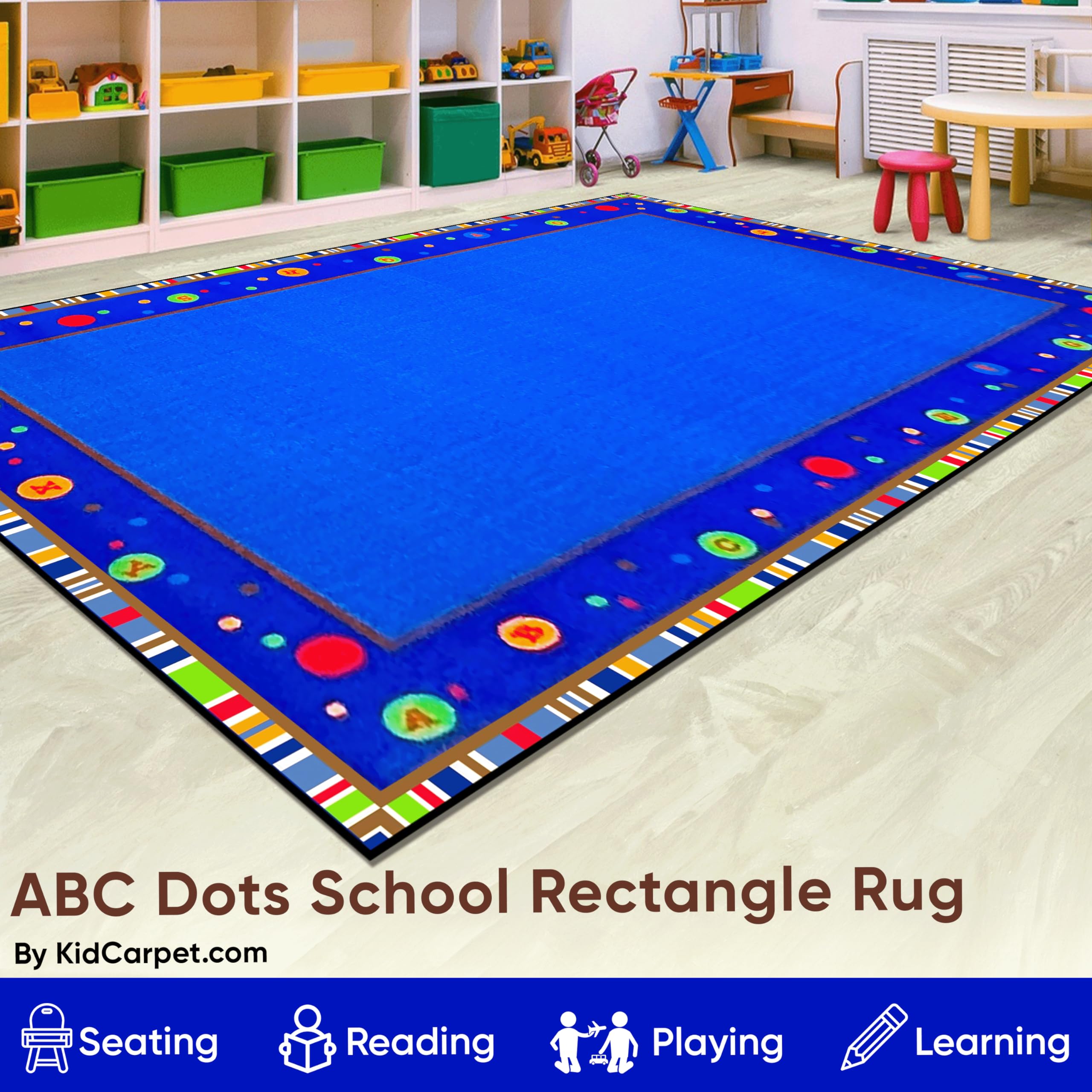 ABC Dots Educational Classroom Rug 6' x 8'6