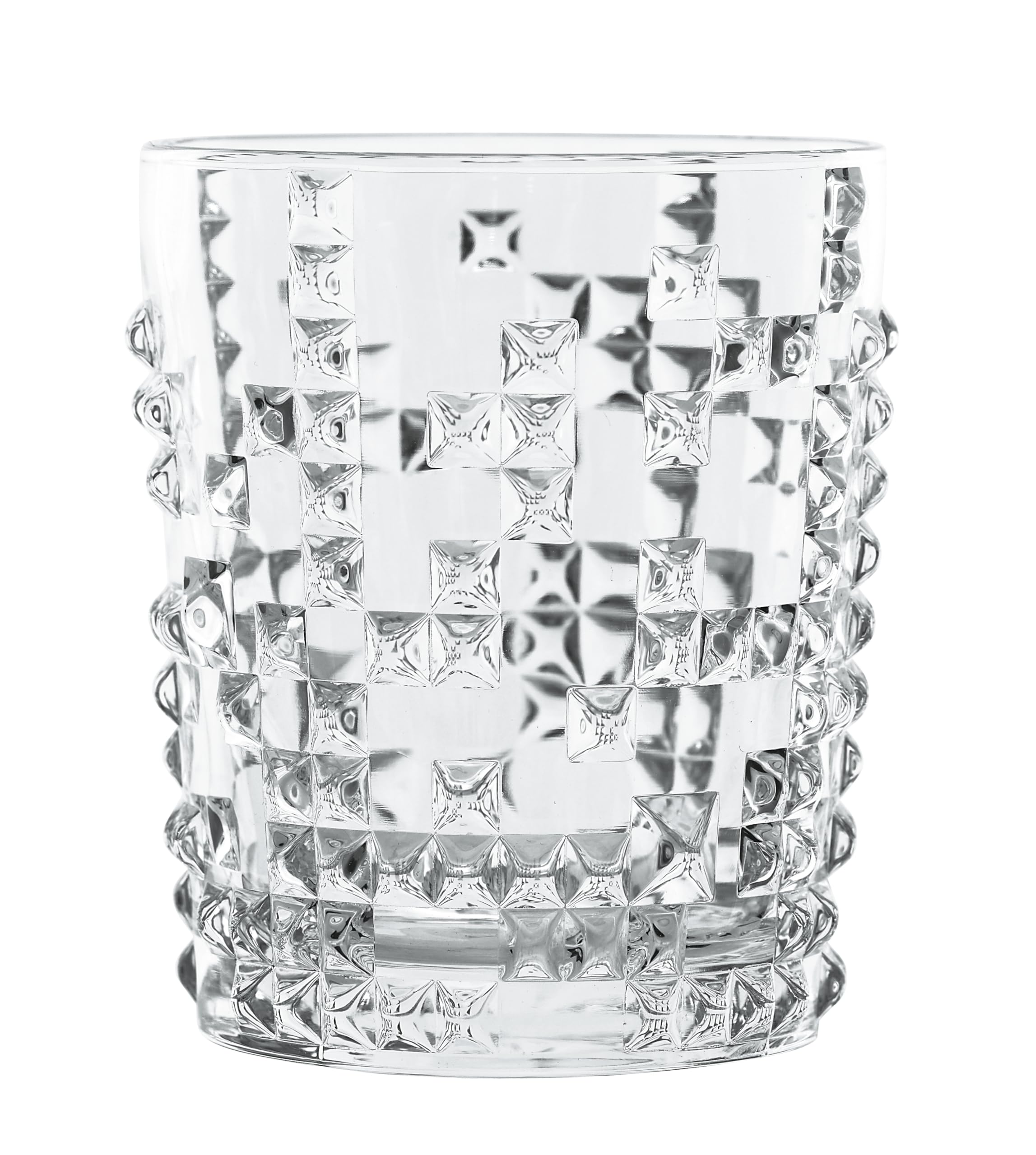 Nachtmann Punk 25 Oz Whiskey Decanter & 12 Oz Crystal Tumbler Set (3-Piece) - Airtight Glass Decanter with Stopper for Bourbon, Scotch, Wine - Modern Durable Barware Gift Set - Perfect for Home Bars, Dinner Parties & Gifting