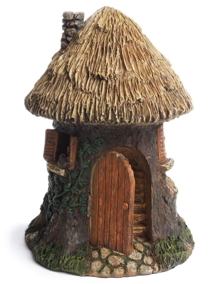 Treasure Gurus Elf Tree House - Miniature Gnome Home for Fairy Garden, Dollhouse Decor | Perfect for Outdoor Ornaments, Fairy Tale Scenes & Whimsical Backyard Displays