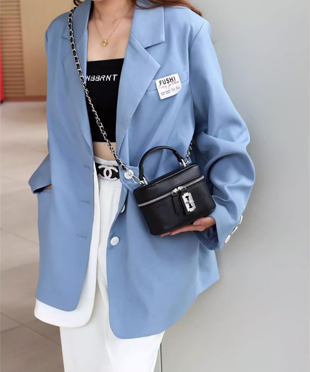 YXBQueen Women's Trendy Mini Crossbody Shoulder Bag - Stylish Box Purse for Everyday Use, Work, and Travel - Black Handbag for Women