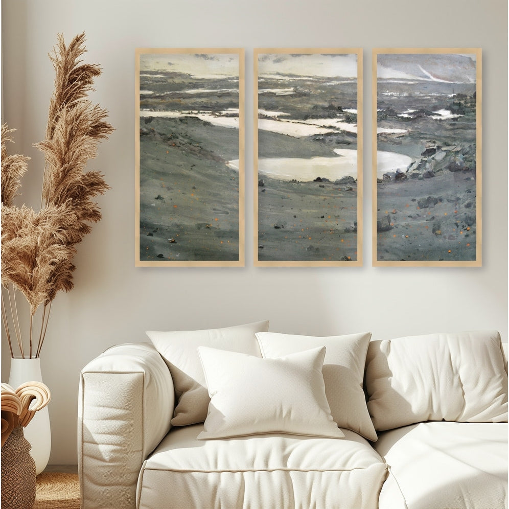 Back To Basecamp 30 Set of Three Framed Textured Wall Art - Modern Abstract Canvas Paintings for Living Room, Bedroom & Office Decor