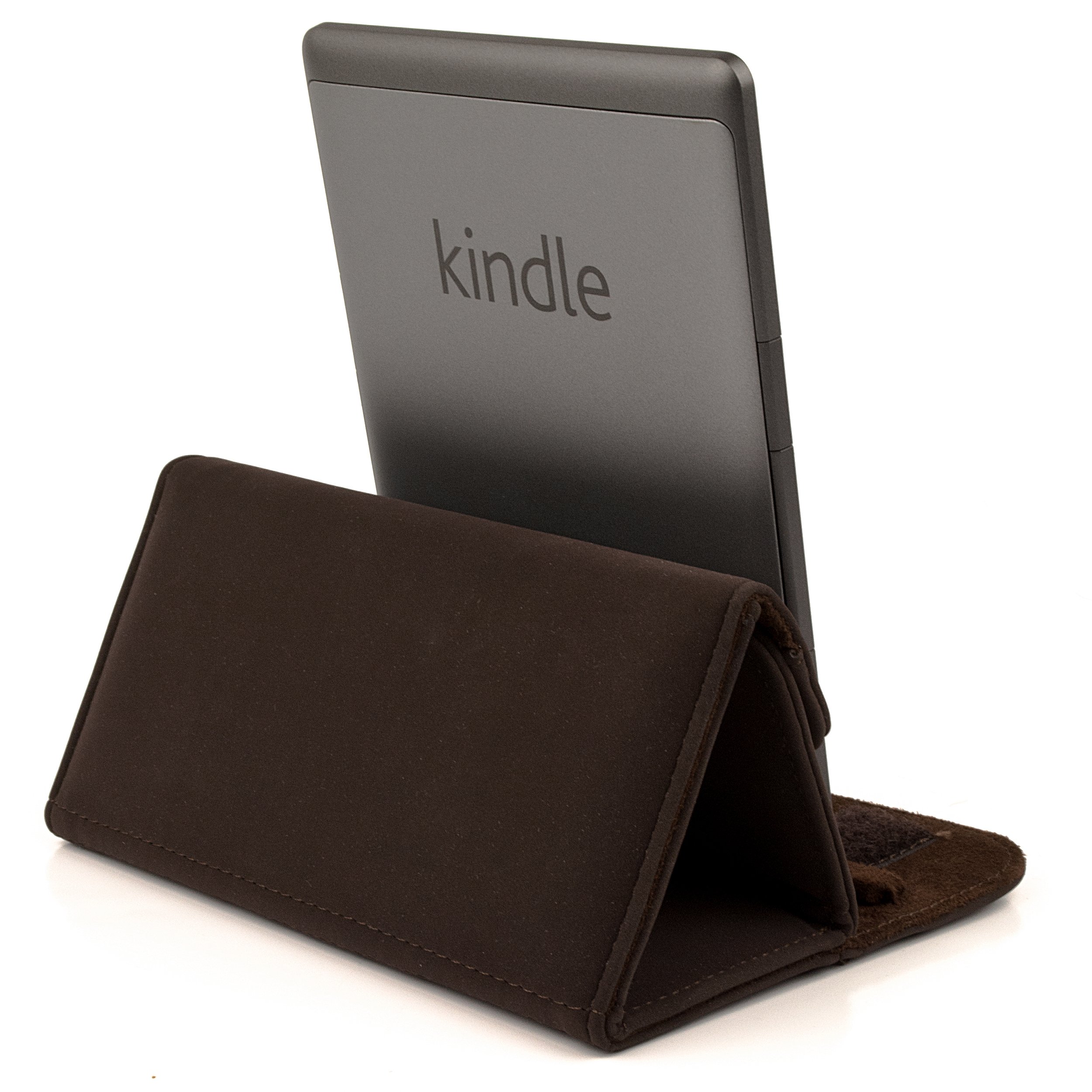 Premium Brown Leather Smart Glove - Convertible Stand & Protective Case for Kindle Touch 6