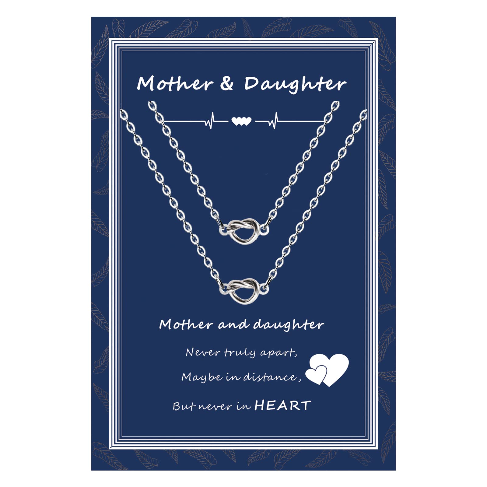 Mother Daughter Necklace Set for 2 or 3 People - Matching Heart Jewelry Gift for Mom, Women & Girls | Birthday, Anniversary & Valentine's Day Present