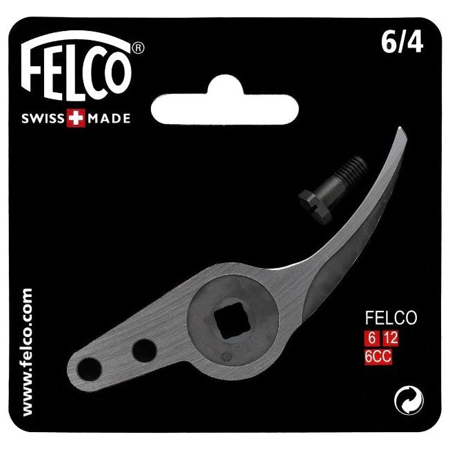Felco 6/4 Replacement Counter Blade with Screws for F6 Pruner - Durable Gardening Shears Part for Professional Landscaping & Tree Trimming