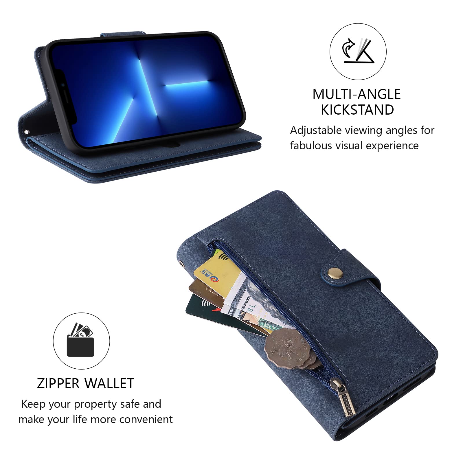 Premium PU Leather Wallet Case for Samsung Galaxy S9 - Shockproof Flip Cover with Card Slots, Magnetic Closure, Kickstand & Wrist Strap | Perfect for Daily Use, Travel & Hands-Free Convenience