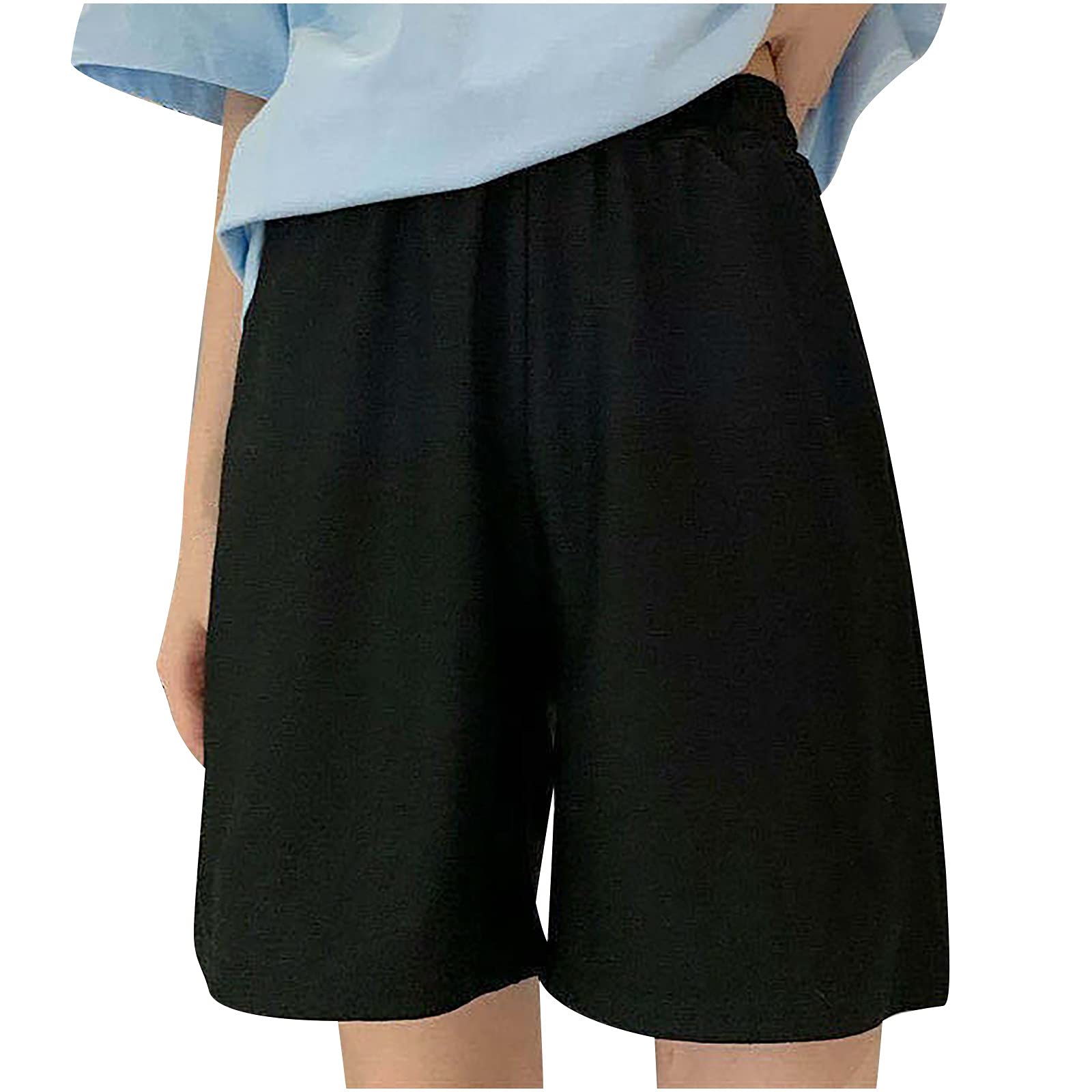 Women's Casual Elastic Waist Sweatpants with Pockets - Comfortable Loose Fit Running Shorts for Workout & Lounge | Perfect for Yoga, Gym, and Everyday Wear