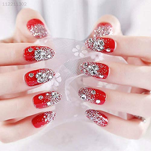 Ubersweet® 24pcs Fake Nails with Glue - Premium Press On Nails for Women, Long Lasting Artificial Nails, French Tip Acrylic Nails for Parties, Weddings & Special Occasions