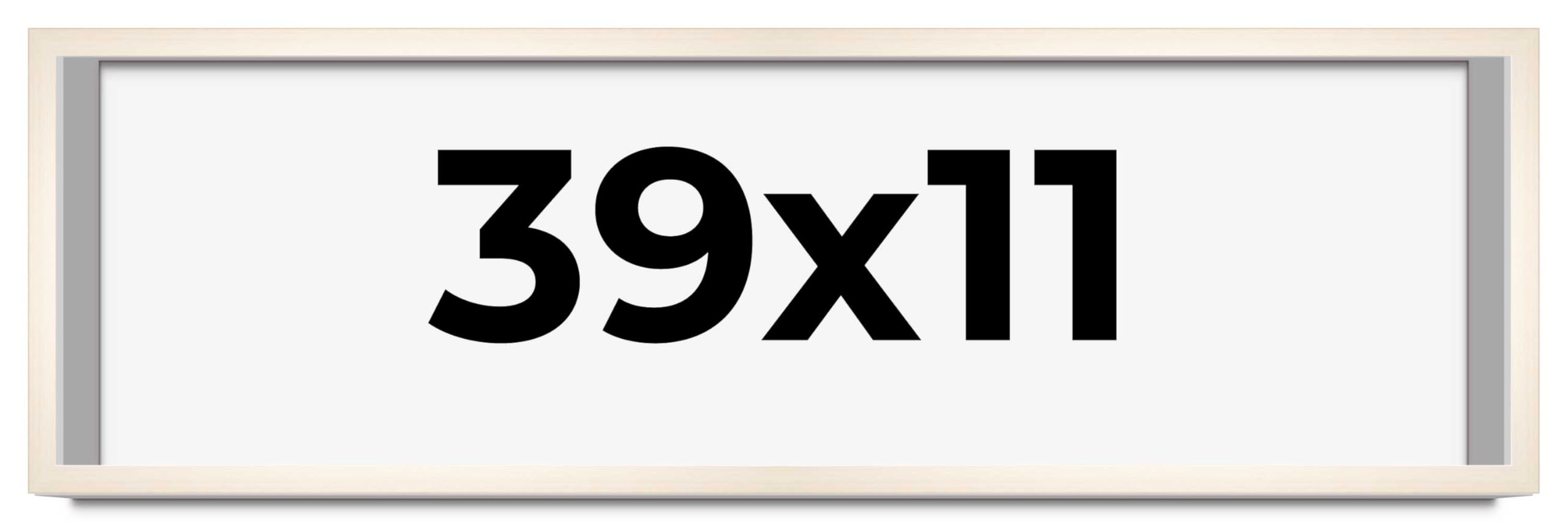 CountryArtHouse 39x11 Whitewashed Solid Wood Picture Frame - 0.8125 Inch Moulding Width with UV Acrylic Plexiglass, Acid-Free Foam Backing & Hanging Hardware - Perfect for Wall Art, Family Photos, and Home Decor Display