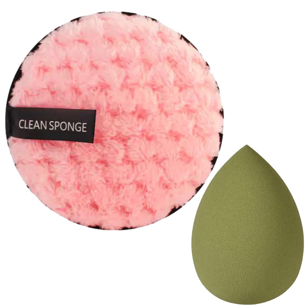 Eco-Friendly Reusable Makeup Remover Pads - Organic Cotton Facial Cleansing Sponges for All Skin Types | Gentle Washable Microfiber Pads for Women & Girls | Perfect for Travel, Daily Skincare & Makeup Removal (Pack of 1 with Free Blender)