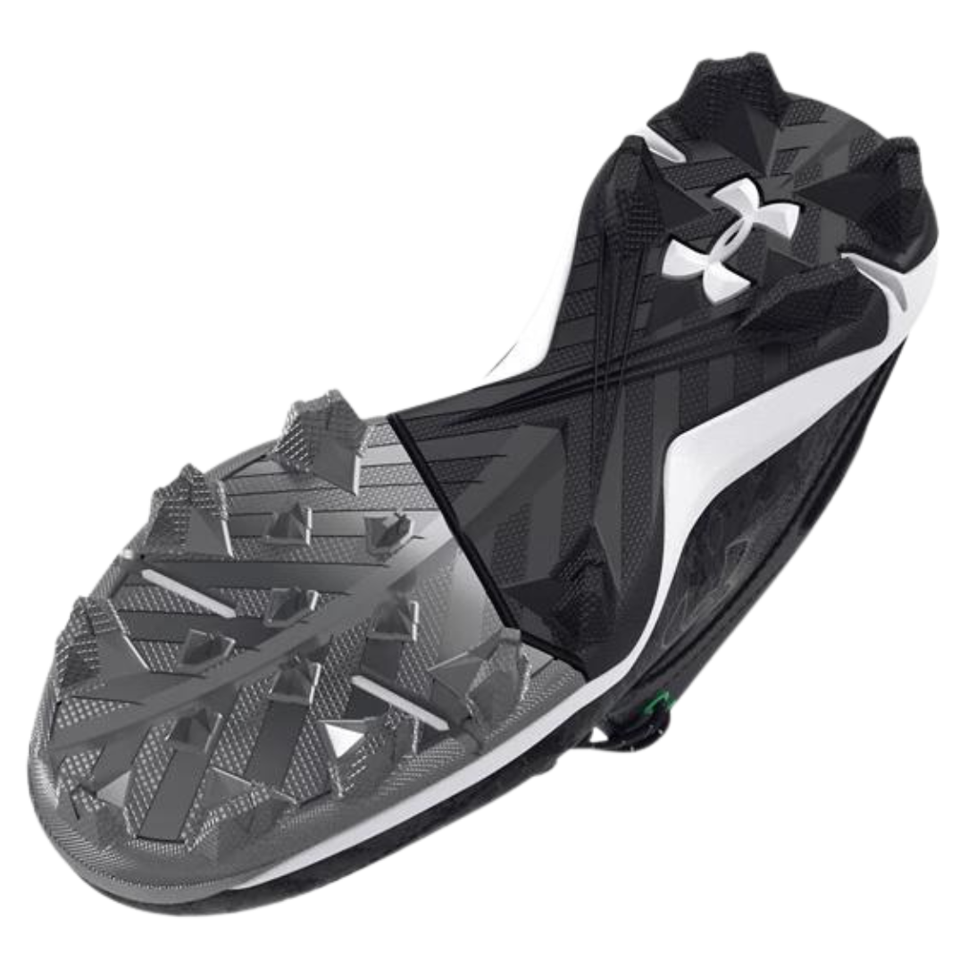 UnderArmour Youth UA Harper 8 Mid RM Cleats - Black Baseball Cleats for Kids | Perfect for Little League Games & Field Training (Model 3026597-001)