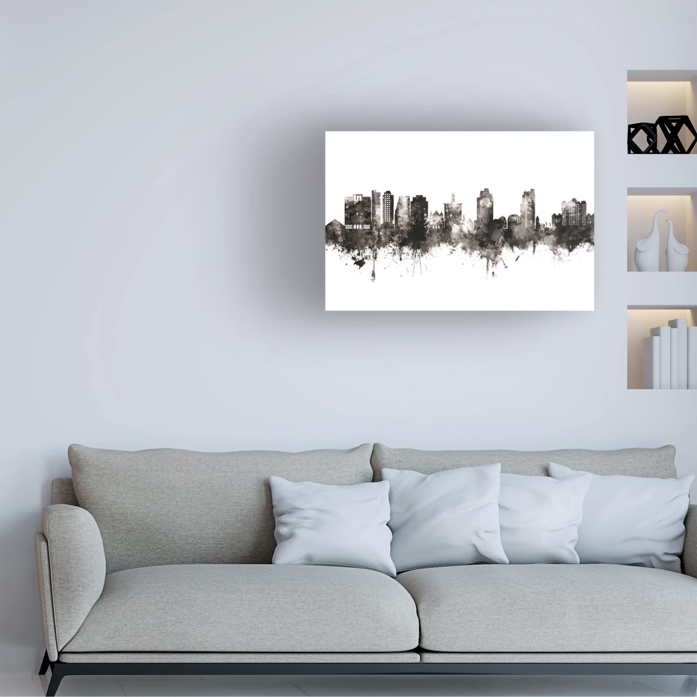 Michael Tompsett San Jose California Skyline Canvas Art Print - Modern Cityscape Wall Decor for Living Room, Office & Home