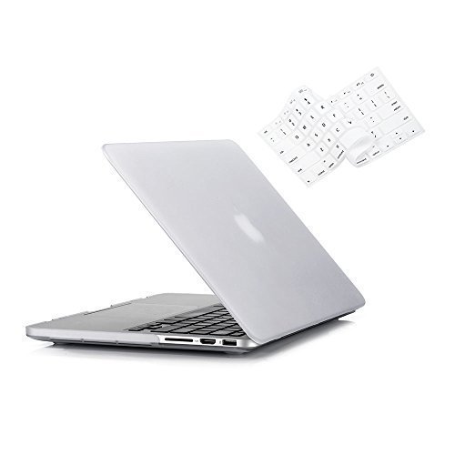 Durable Hard Shell Case for MacBook Pro 13 inch (2012-2015 Models A1502 & A1425) - Frost White Protective Cover with Keyboard Protector | Perfect for Office, School & Travel Use