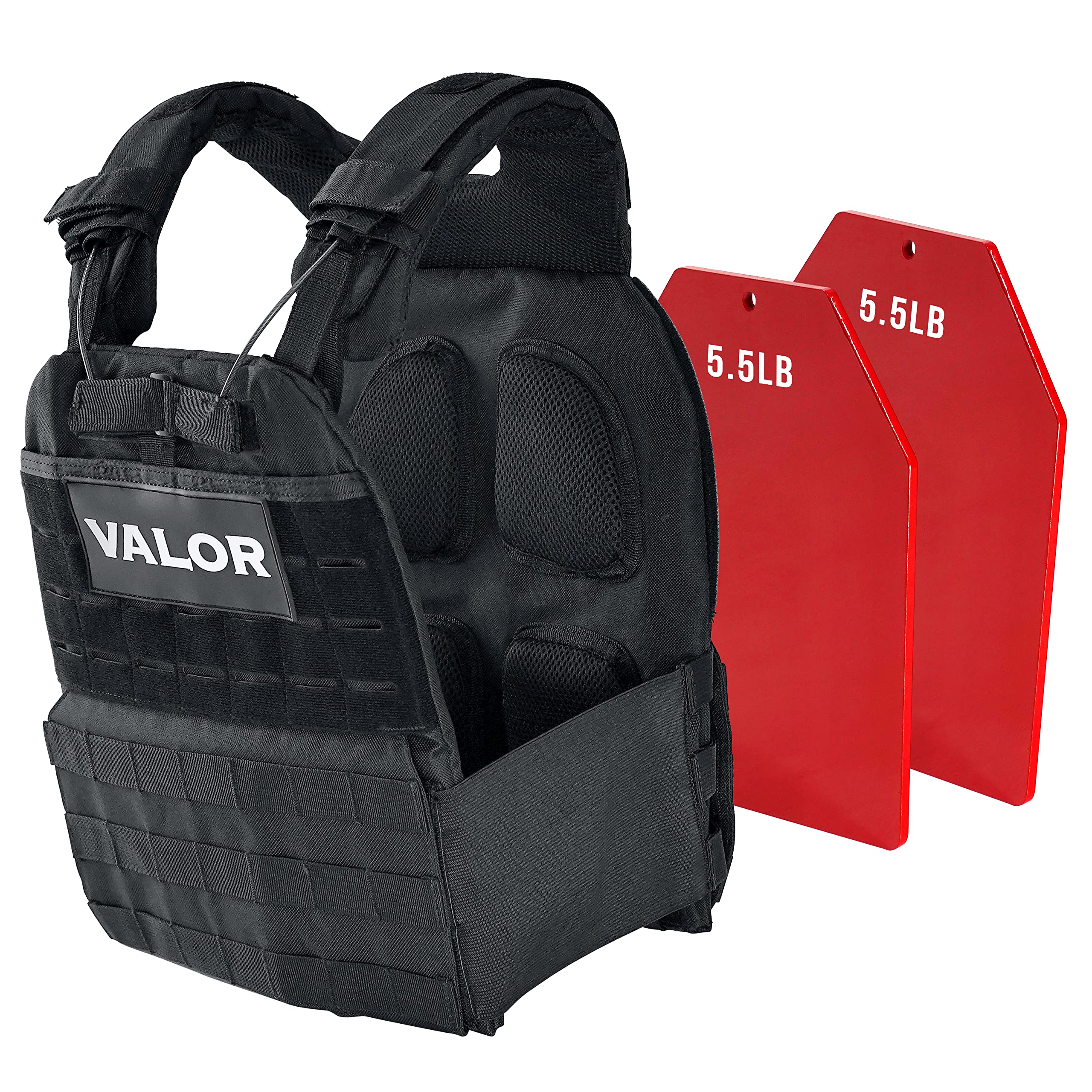 Valor Fitness Adjustable Weighted Training Vest with Removable Plates - 14, 20, 30 lbs for Strength & Endurance Training - Perfect for CrossFit, Rucking, Running & Outdoor Workouts