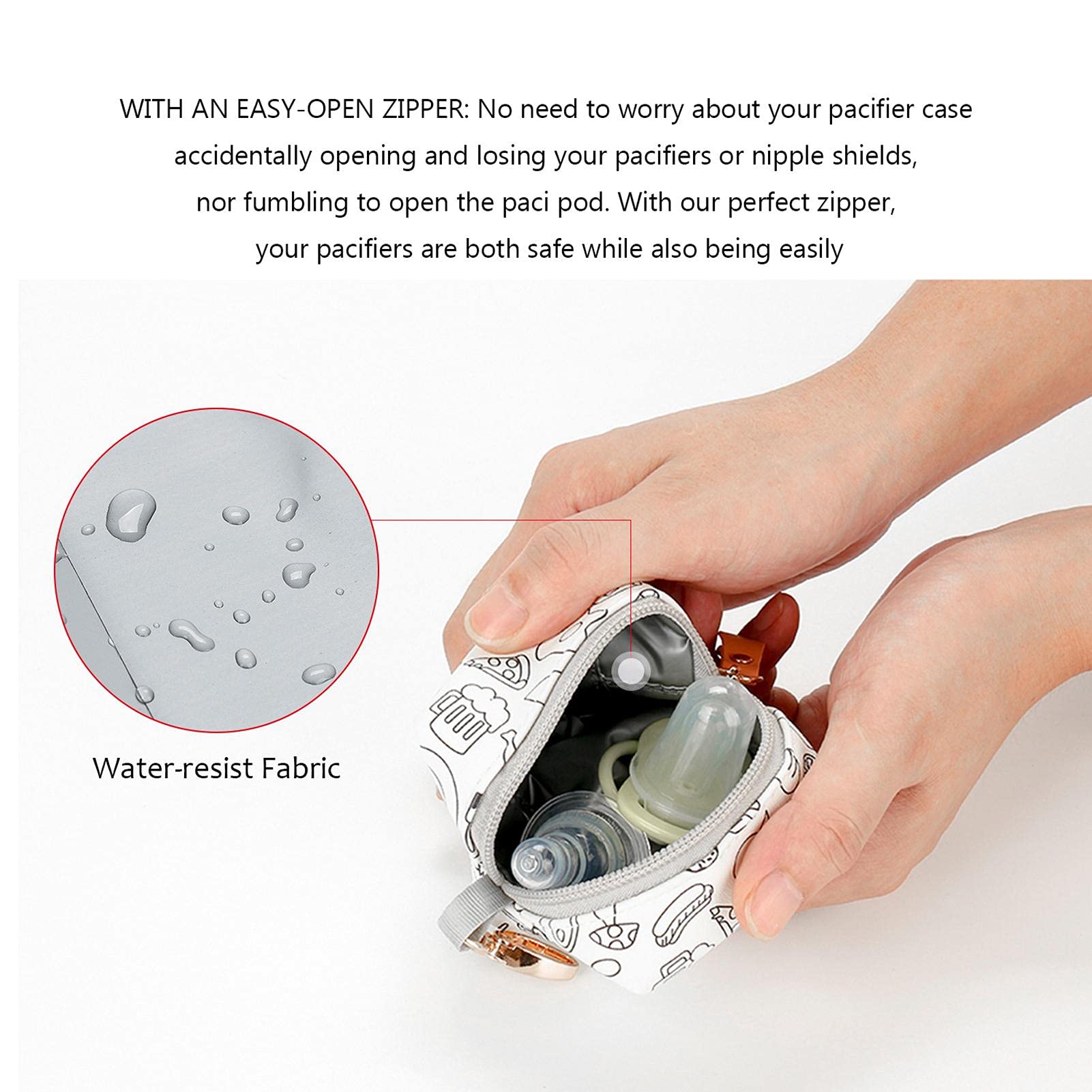 Gusengo Baby Pacifier Case - Portable Pacifier Storage Box for Infants, BPA-Free Silicone Pacifier Holder with Clip for Diaper Bags & Strollers - Perfect for Travel, Daycare & On-the-Go Parents
