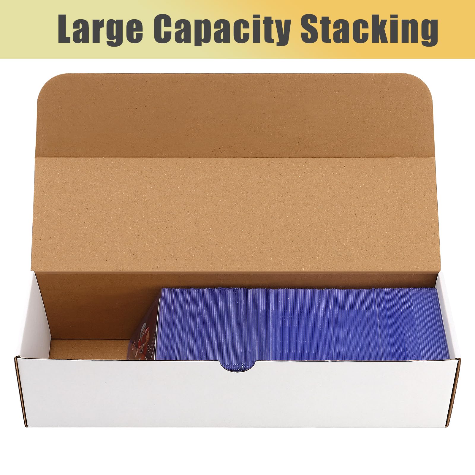 12-Pack Large White Trading Card Storage Boxes - Heavy Duty Cardboard Game & Sport Card Holder for Toploaders, Shipping, Collectibles - Perfect for Organizing Pokemon, MTG, Yu-Gi-Oh Cards (12pcs)