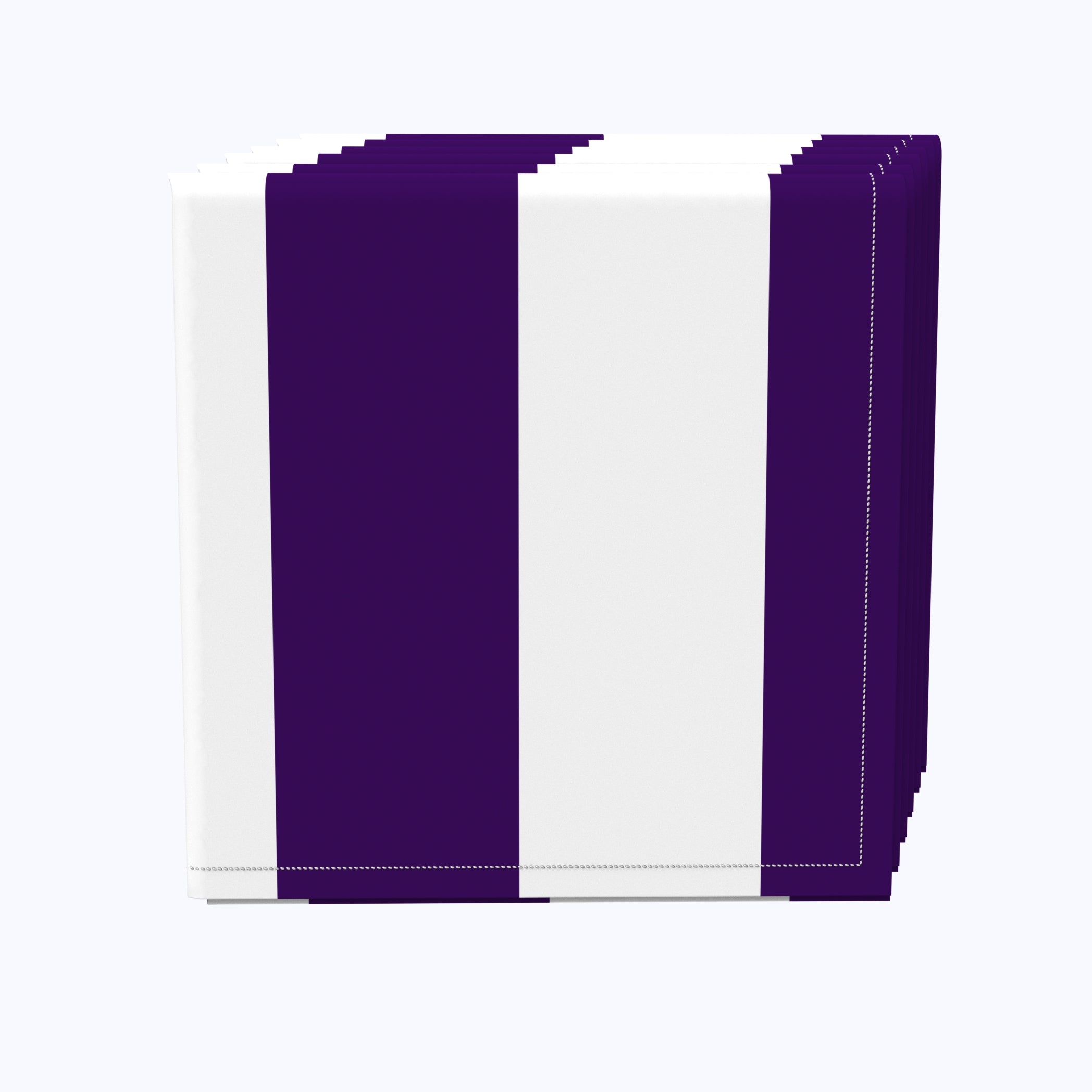 3 Pack Cabana Stripe Purple & White Cotton Napkins - Premium Quality Dinner Napkins for Beach Parties, Picnics, and Outdoor Dining