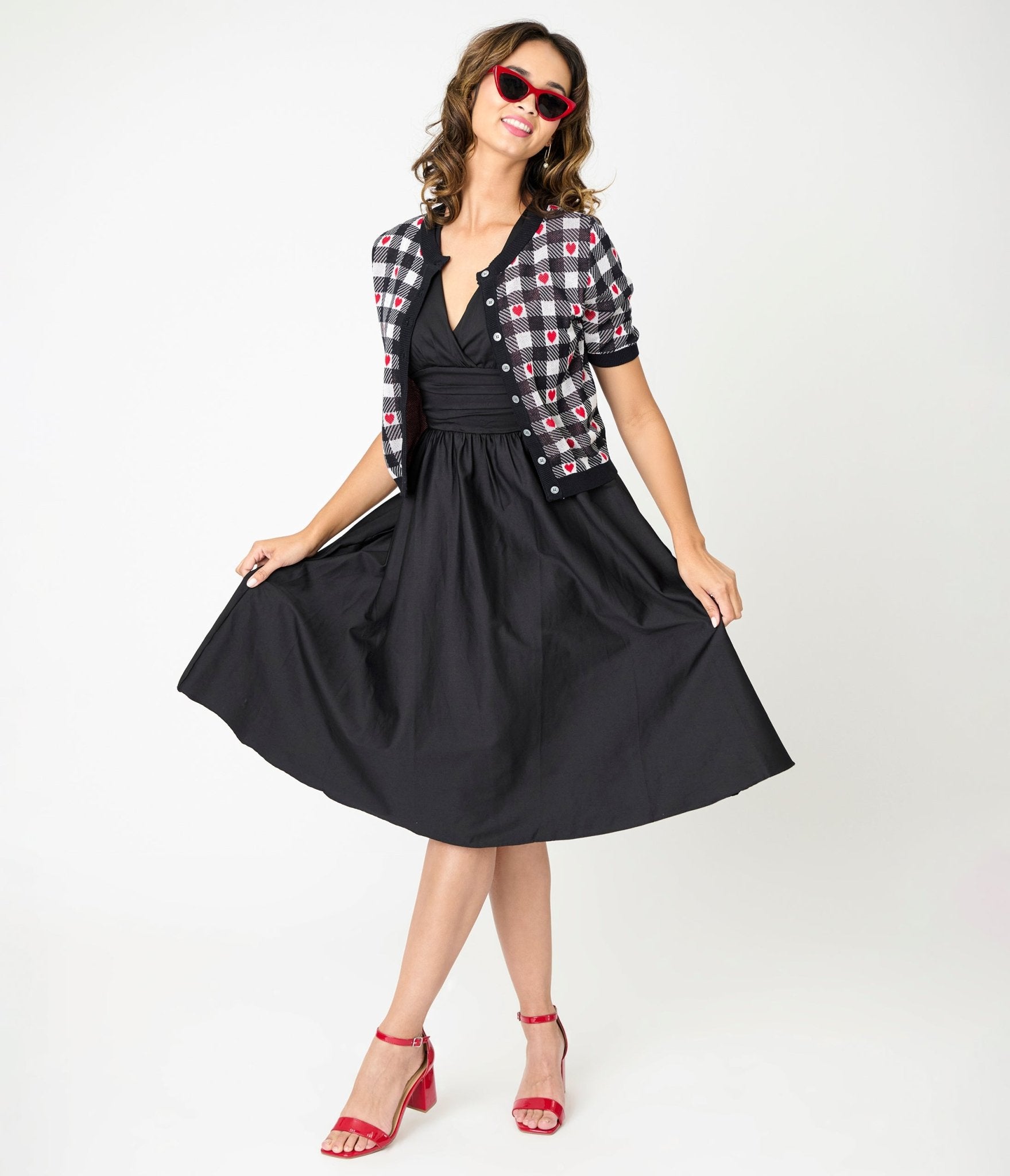 Timeless London Black Candace Swing Dress - Elegant Flowy Midi Dress for Women | Perfect for Parties, Weddings & Special Occasions