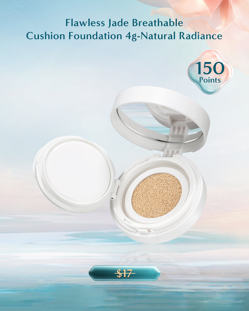 Flawless Jade Breathable Cushion Foundation 4g - Natural Radiance Liquid Makeup for Oily & Dry Skin | Lightweight & Buildable Coverage | Perfect for Everyday Wear & Special Occasions
