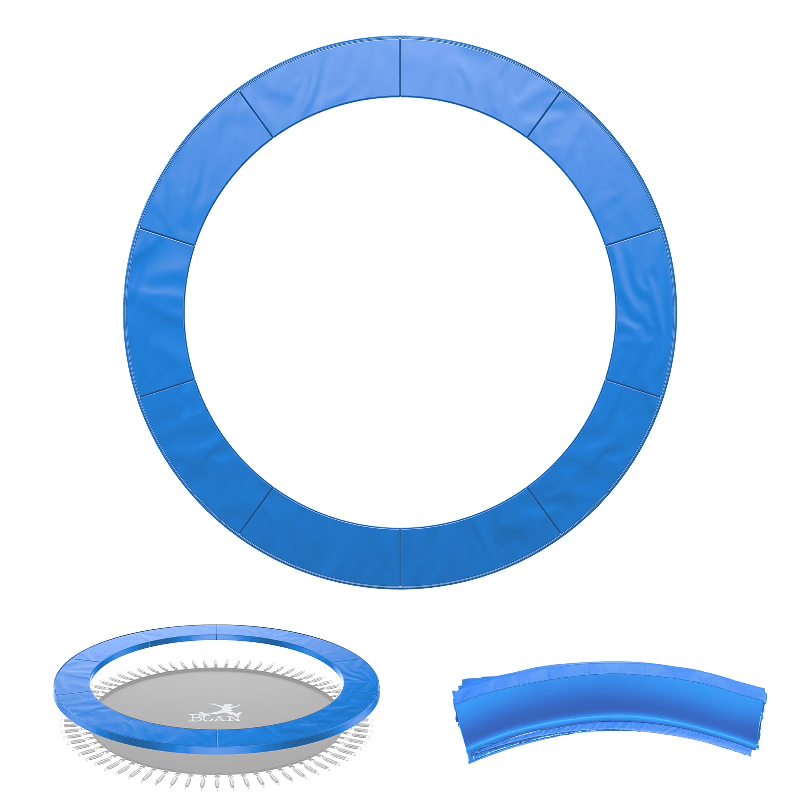 BCAN Trampoline Safety Pad Replacement - Waterproof Spring Cover for 12ft, 14ft, 15ft, 16ft Trampolines | Durable Outdoor Jumping Mat for Backyard, Park & Playground Use