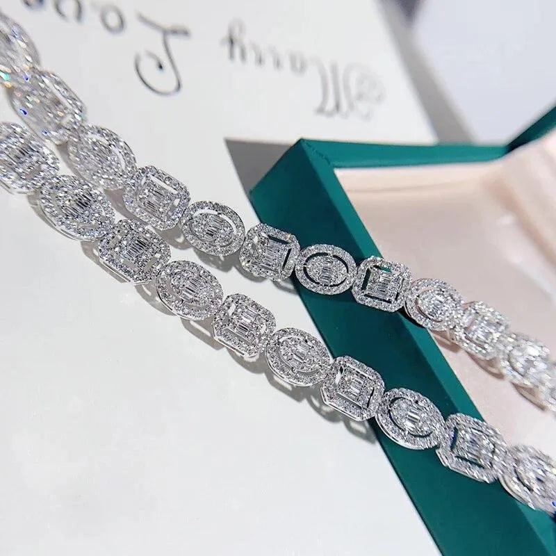 18K Real Gold Diamond Bracelet with 3.6ct Natural Diamonds - Elegant Jewelry Gift for Women, Perfect for Weddings, Anniversaries & Special Occasions