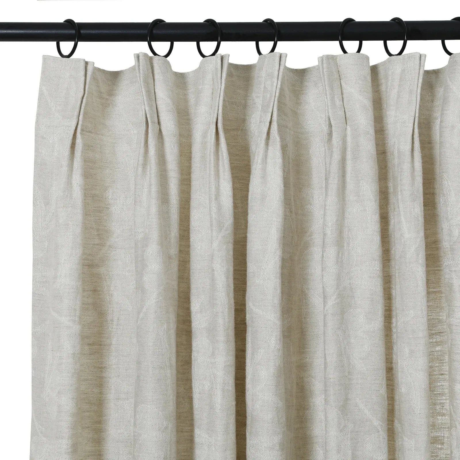 Luxury 100% Linen Jacquard Pleated Curtains - Blackout Drapes for Living Room, Bedroom & Dining Room - Elegant Home Decor for Windows