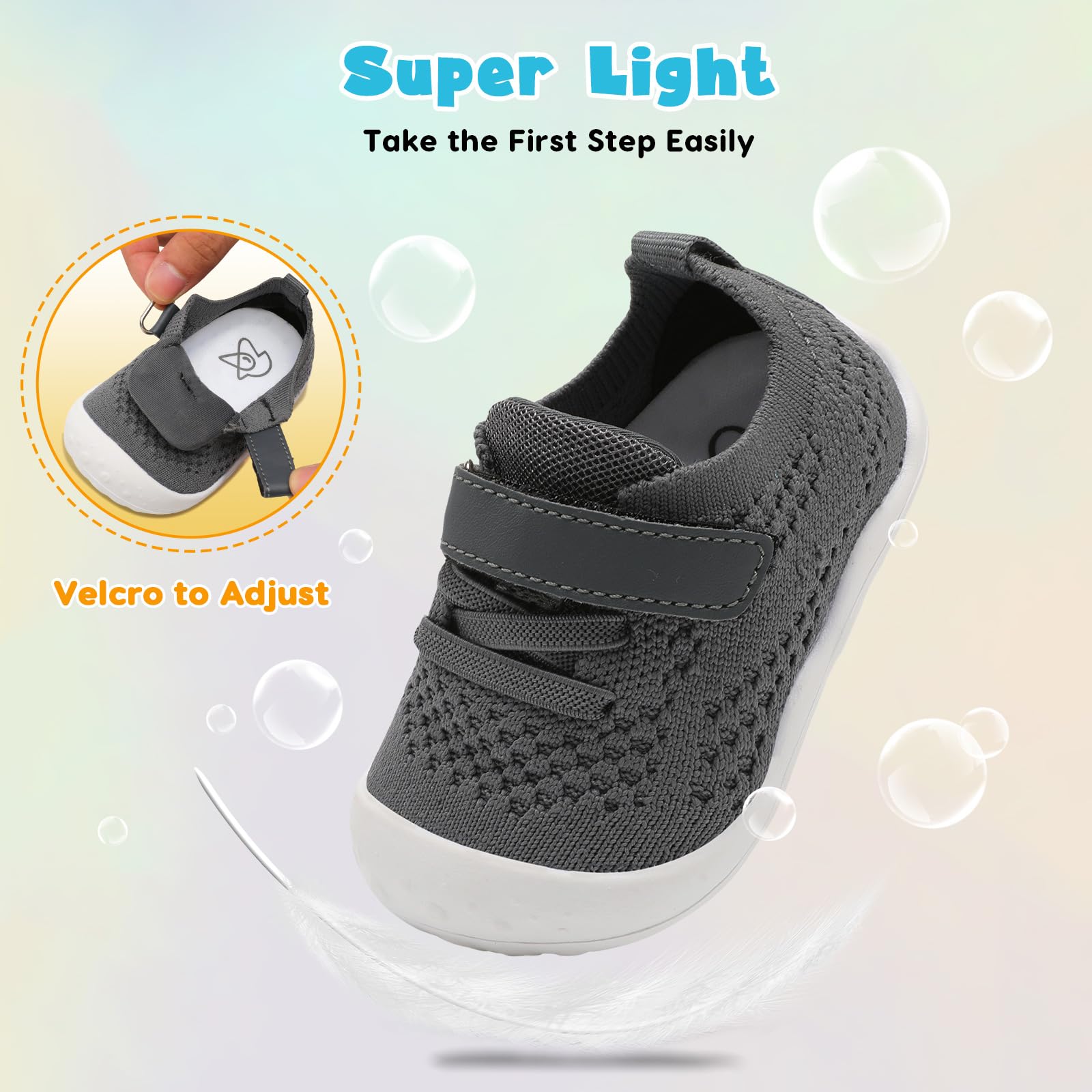 LeIsfIt Baby Walking Shoes for Girls & Boys - Soft Sole Non-Slip First Walkers - Lightweight Infant Sneakers for Early Steps - Perfect for Indoor Play, Outdoor Adventures & Special Occasions