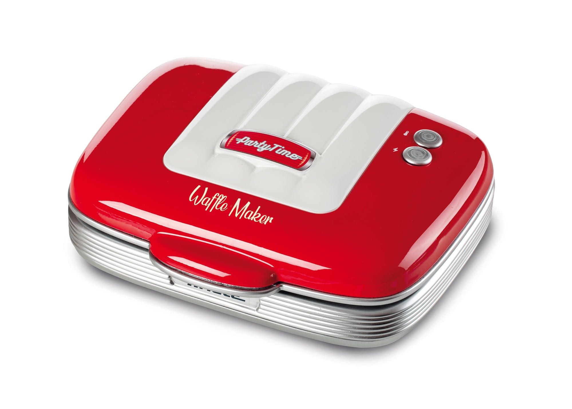 Ariete 1973 Non-Stick Waffle Maker 700W - Red Electric Waffle Iron with Removable Plates - Perfect for Breakfast, Brunch & Party Snacks