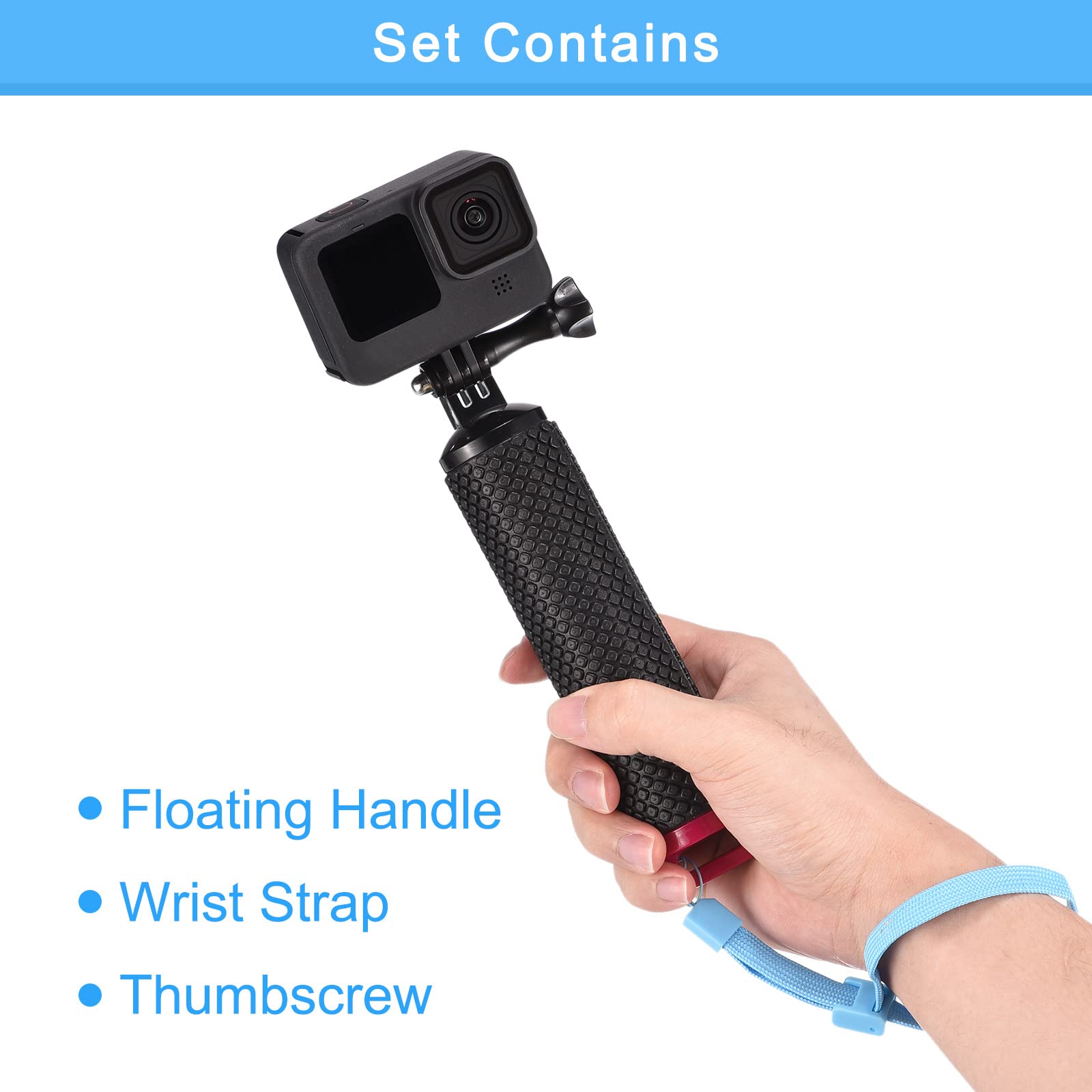 Waterproof Floating Hand Grip for GoPro & Action Cameras - Adjustable Wrist Strap for Surfing, Kayaking, Snorkeling (Yellow & Black) - Perfect for Water Sports & Outdoor Adventures