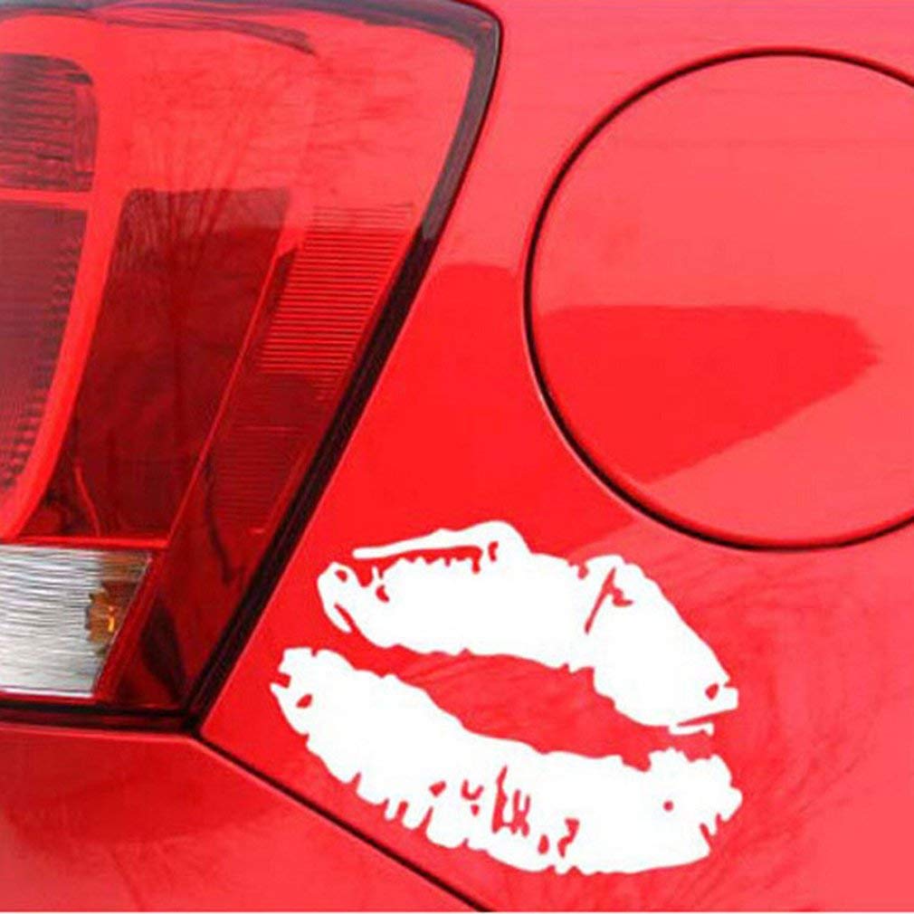 Reflective Red Lip Print Car Stickers - Waterproof Off-Road Vehicle Decals for Trucks, SUVs & Motorcycles - Fashionable Personality Auto Accessories - Perfect for Night Driving & Customizing Your Ride