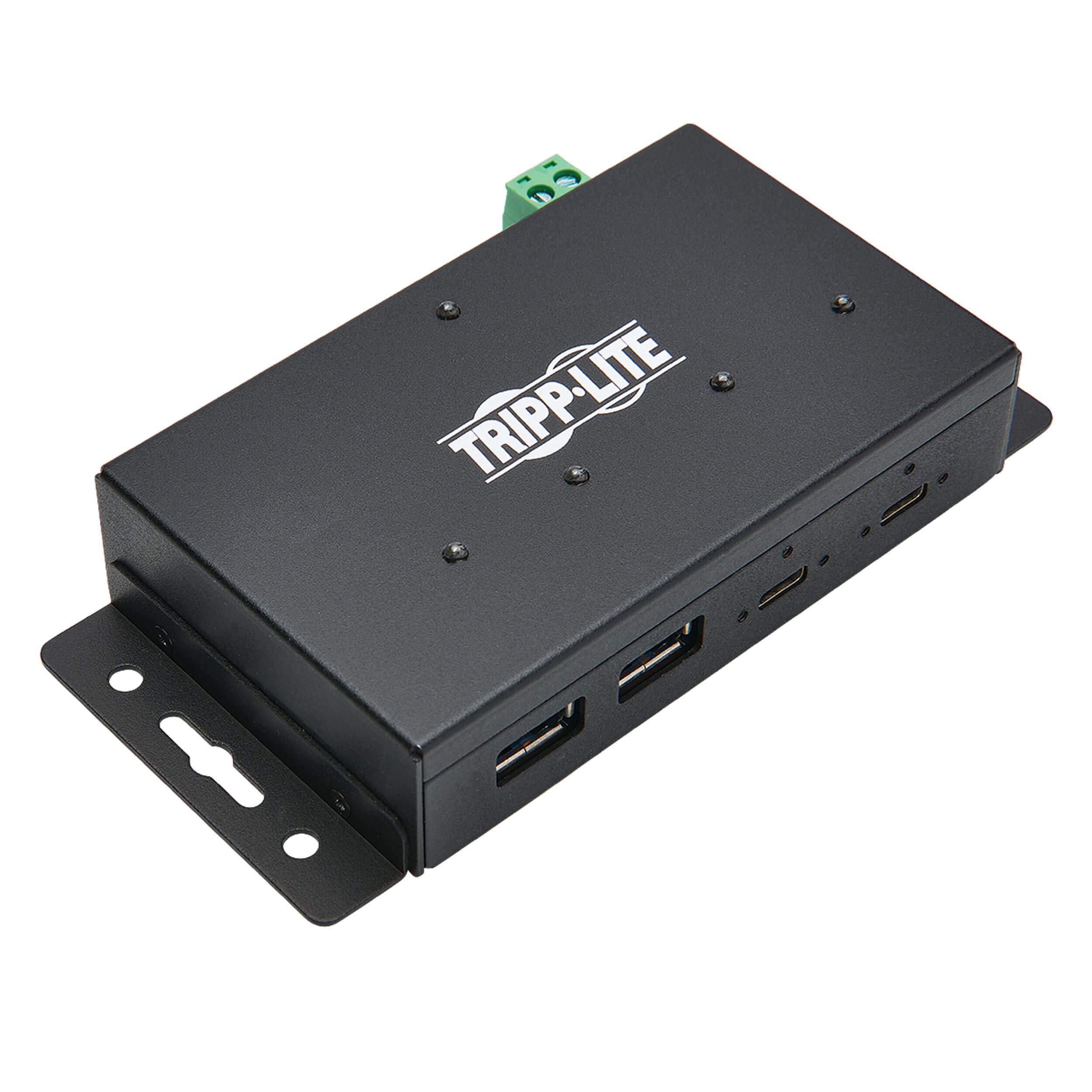 Tripp Lite 4-Port USB 3.1 Hub with 2 USB-C & 2 USB-A Ports | 10Gbps High-Speed Data Transfer | Industrial-Grade Metal Housing | 15KV ESD Protection | Perfect for Office, Home & Industrial Use (U460-2A2C-Ind)
