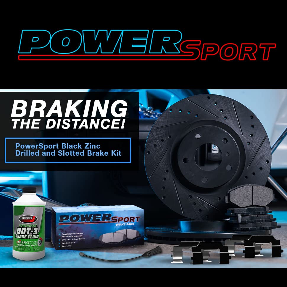 High-Performance Power Sport Front Brake Kit - Heavy Duty Brake Pads & Rotors with Hardware & Sensor Wire (BBC1.40004.54) - Perfect for Off-Road Vehicles, ATVs & Motorcycles