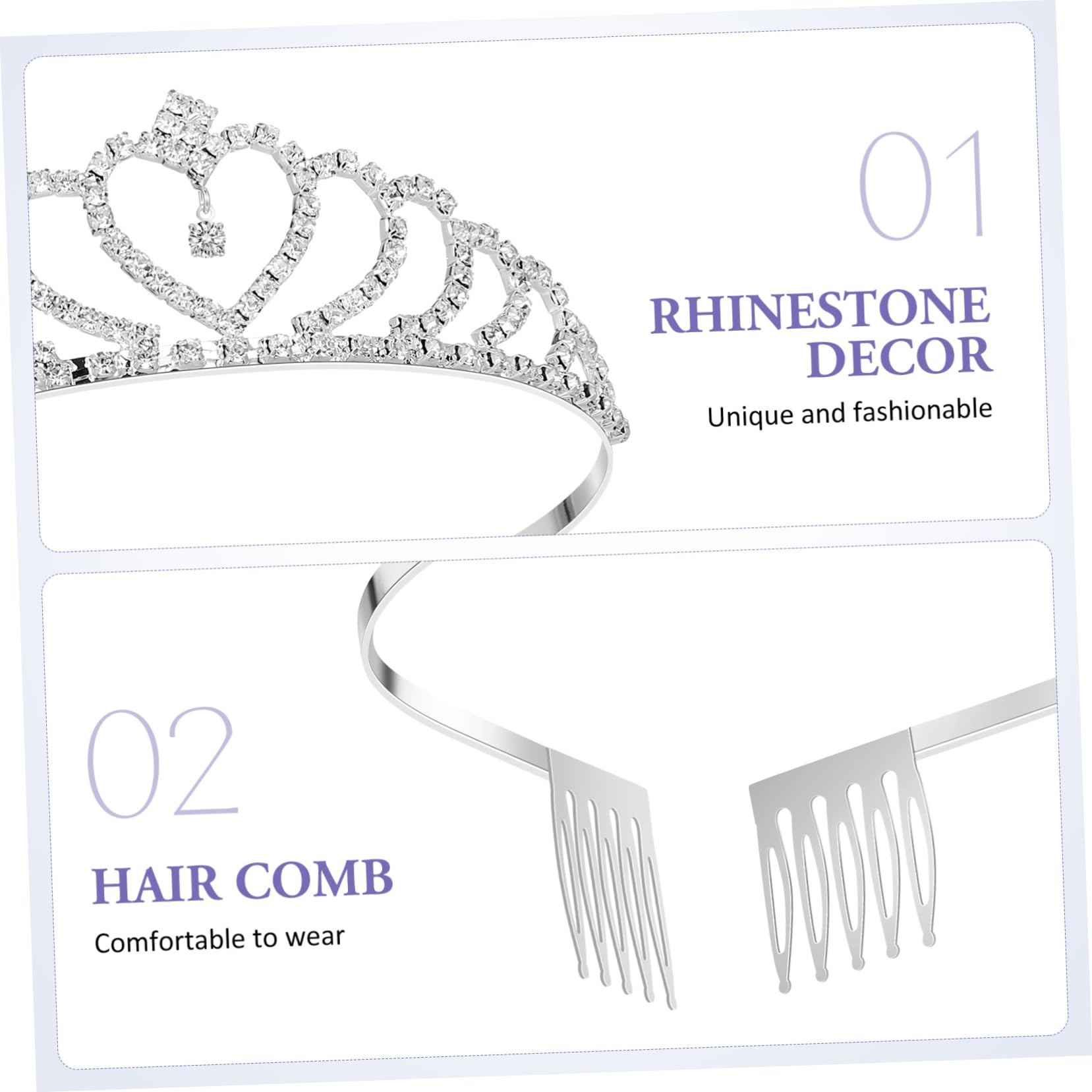 Beavorty 3-Piece Rhinestone Princess Tiara Set - Crystal Bridesmaid Headbands, Birthday Crowns & Wedding Tiaras for Girls, Kids (Pearlescent Decor) - Perfect for Birthday Parties, Weddings, Pageants & Princess-Themed Events