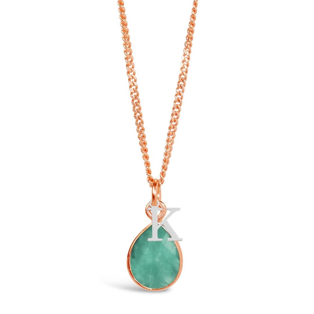 Chrysoprase Charm Necklace in Rose Gold - May Birthstone Jewelry for Women | Perfect Gift for Mother's Day, Birthday & Anniversary