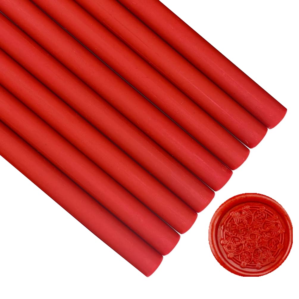 ONWINPOR 8PCS Red Wax Sealing Sticks for Wax Seal Stamp - 0.43