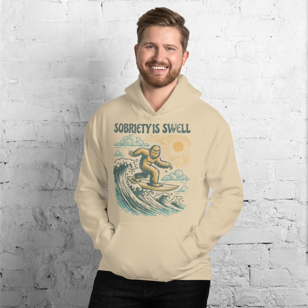 Sobriety is Swell Unisex Hoodie - Comfortable Cotton Pullover Sweatshirt for Men & Women - Perfect for Sober Living, Recovery Support & Casual Wear