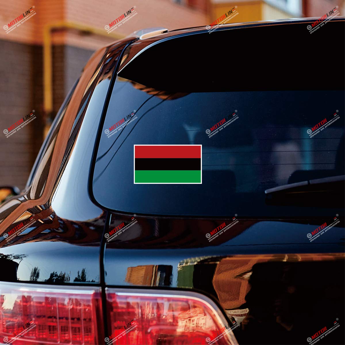 Pan African Flag Vinyl Decal Sticker - 2 Pack Glossy Waterproof Stickers (4 Inches) - for Car, Boat, Laptop, Water Bottle - Perfect for African Pride, Cultural Events & Personalization